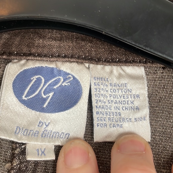 NWT DG2 Brown Stretch Denim Blazer 1X - Picture 2 of 7